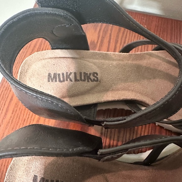 Muk Luks Suprano black wedge sandals size sandals size 10 - Picture 8 of 13